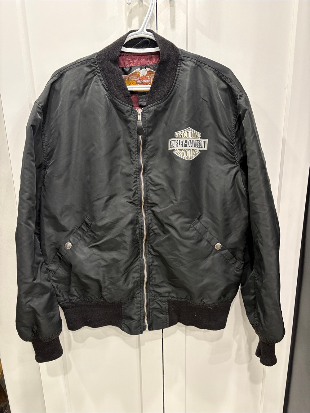 Vintage 1998 Harley-Davidson 95th Anniversary Nylon Bomber Jacket.